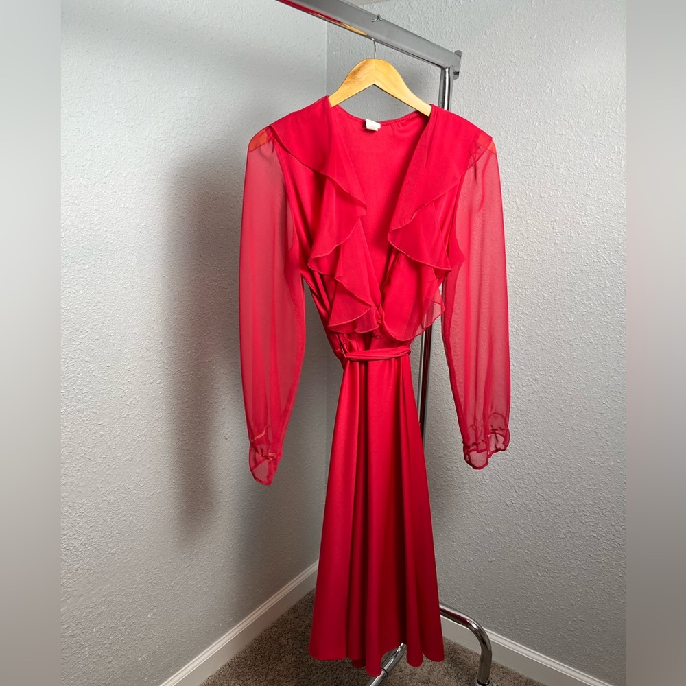 Union Made Ilgwu Pink Ruffle 1900’s Dress - image 1